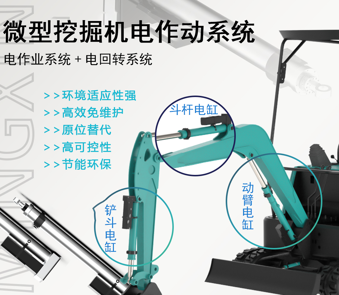 微型挖掘机电作动系统